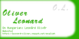 oliver leonard business card